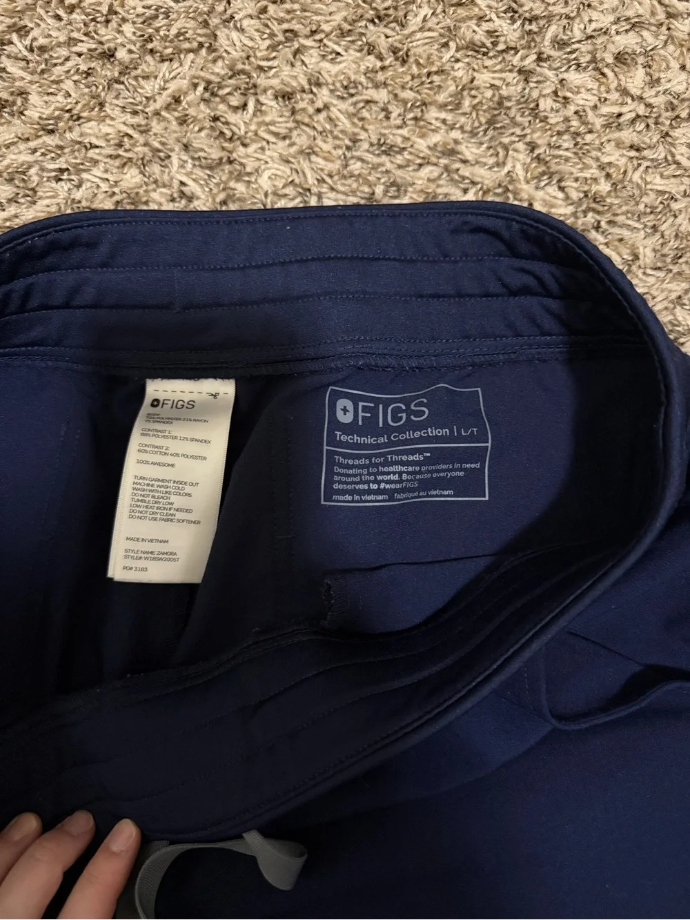 Figs Men's Navy Blue Drawstring Joggers